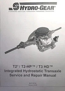 Hydro Gear T2 T3 Hydrostatic Transmission Service Manual Sears Craftsman Tractor - Picture 1 of 3
