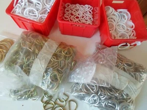 Plastic & Metal Curtain & Holdback Rings Various Sizes & Options Round & D Shape - Picture 1 of 64