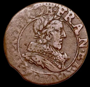1634 Louis XIII, Double Tournois, Dated France (1610-1643), Nice Portrait - Picture 1 of 2