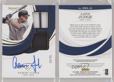 2019 Panini Immaculate Dual Materials Auto /25 Aaron Judge #DMA-AJ Auto
