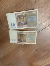 Billets de 20 Frs  Royaume de Belgique 1956 (2 billets) bon état