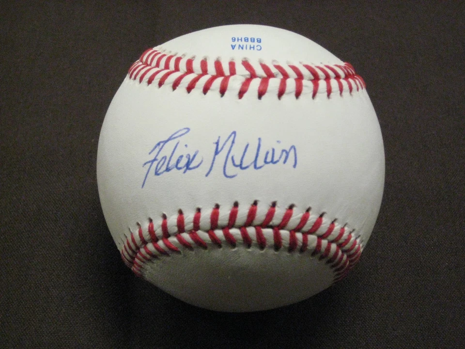 NEW YORK.METS GREAT FELIX MILLAN AUTOGRAPHED SIGNED BASEBALL W/COA  - Image 1 of 1
