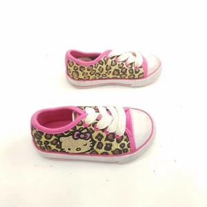 Hello Kitty Infant Shoes Glitter Leopard Print Sneakers Baby Girls Size 6 - Picture 1 of 6