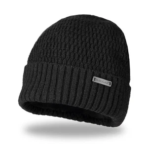 Men's Knit Cuffed Beanie Hat, Black - Bild 1 von 6