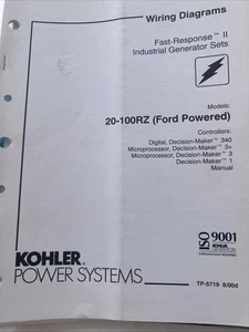 Kohler Fast Response II Generator Manual 20-100RZ Ford Powered Wiring Diagrams - Picture 1 of 2