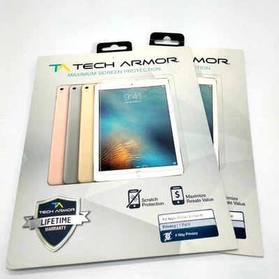 Lot of 2 Tech Armor Maximum Screen privacy Protector for iPad Air 2/ ipad Air - Image 1 of 4