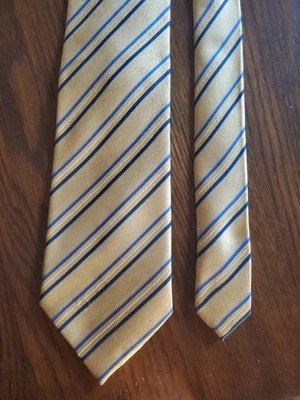 Corbata de seda Donald J. Trump Signature Collection a rayas amarillas para hombre Foto 1 de 4