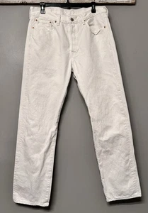 Jeans Levis 501 Original Fit Pierna Recta Botón Mosca 100% Algodón 33x32 Blanco - Imagen 1 de 15