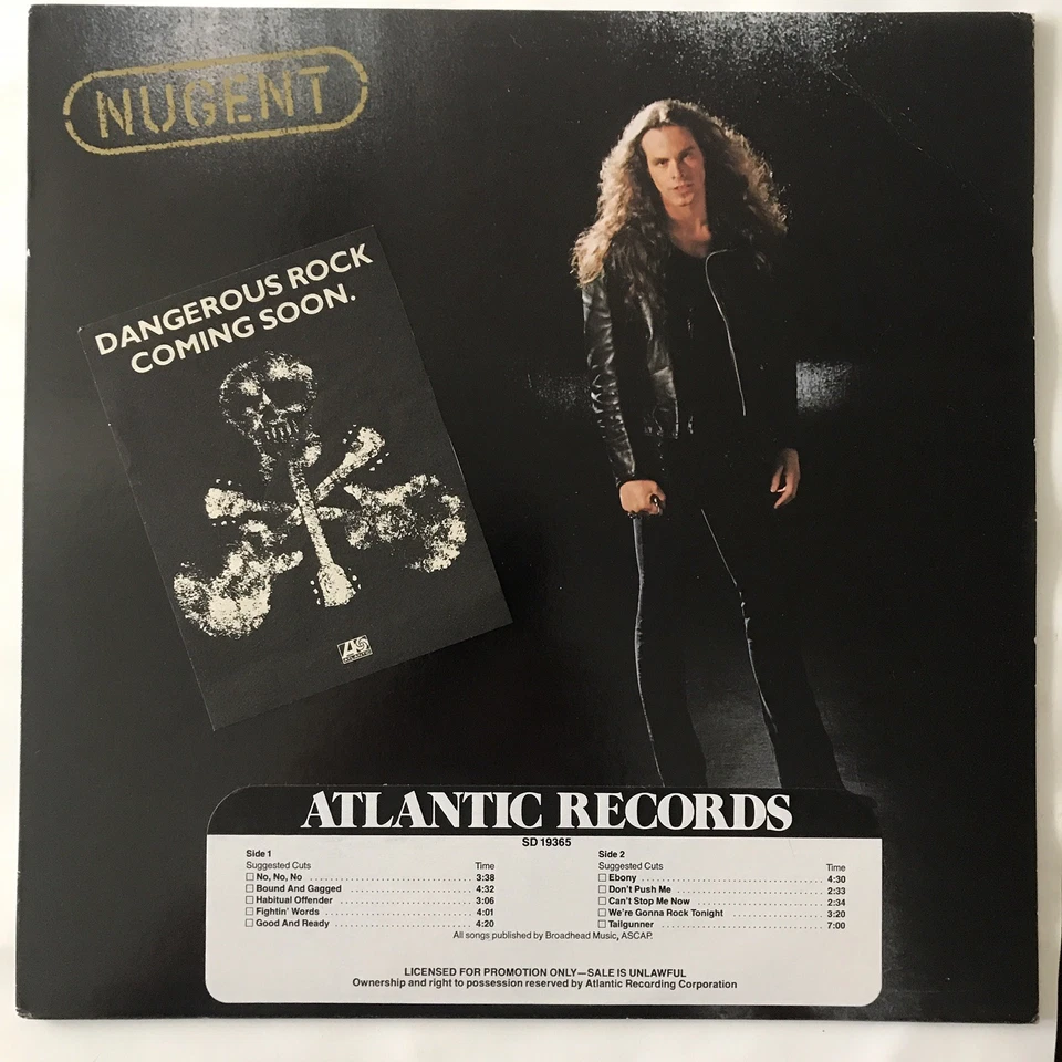 Ted Nugent 1982 NUGENT LP Atlantic SD 19365🇺🇸promo - Image 1 of 4