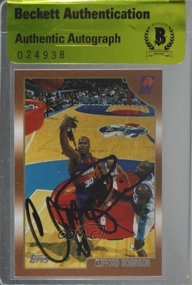 BAS 1998-99 Topps Clifford Robinson #83 Beckett Auth Sticker Auto Foto 1 de 2