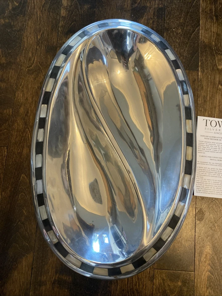 Bandeja para servir toalla platería - Diseño de caparazón de tortuga Ying Yang Foto 1 de 4