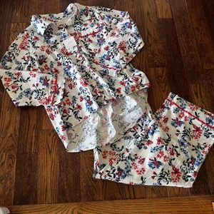 NEU Papinelle Harper Cozy Full Length PJ Set Damen L Bio Baumwolle Pyjama Neu mit Etikett - Bild 1 von 17