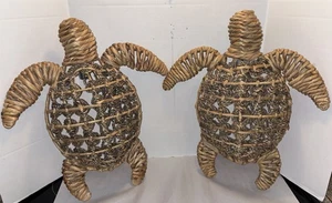 Tartaruga marina in vimini rattan 3D arte da parete corda intrecciata decorazione - Foto 1 di 11