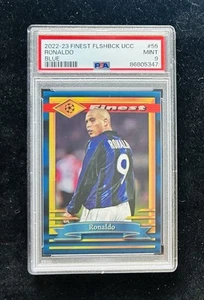 2022-23 Topps Finest Flashbacks Ronaldo Blue Refractor Card #/99 PSA 9 - Picture 1 of 2