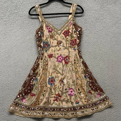 Платье женское Sherri Hill 12 бархатное с бисером фея милое выпускное с цветочными блестками - Изображение 1 из 4