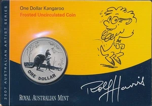 Australia: 2007 $1 Kangaroo Frosted Specimen, Rolf Harris Design - Imagen 1 de 2