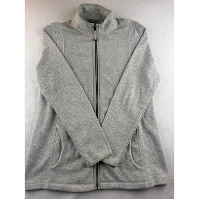 Jaqueta Talbots Feminina Cinza com nervuras Zíper Completo Suporte Gola Tamanho M - Imagem 1 de 4