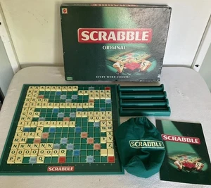 Family “Scrabble” Word Board Game, Mattel, c.2000 Edition **complete** - Picture 1 of 21