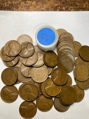1937-S LINCOLN WHEAT CENT PENNY ROLL HIGH GRADE Very Fine to Extremely Fine - Image 1 of 4