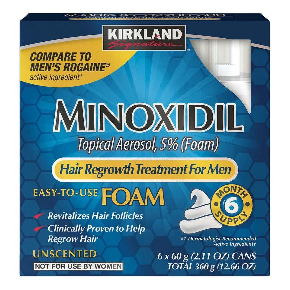 Kirkland Hair Regrowth Treatment 5% Minoxidil Foam for Men - 6 Months Supply - Image 1 of 1