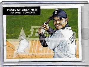 IVAN RODRIGUEZ 2007 BOWMAN HERITAGE PIECES OF GREATNESS GAME USED JERSEY - Picture 1 of 1