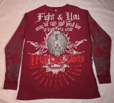 Blac Label Mens Long Sleeve Red Shirt 100% Cotton XL Rare Missing Rivots  - Image 1 of 4
