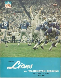 1965 Detroit Lions vs. Washington Redskins - Oct 3 Vintage NFL Football Program - Picture 1 of 3