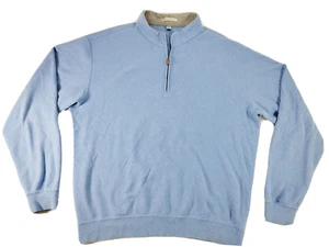 Peter Millar Crown Comfort Men Blue 1/4 Zip Long Sleeve Golf Sweater Sz XL - Picture 1 of 12