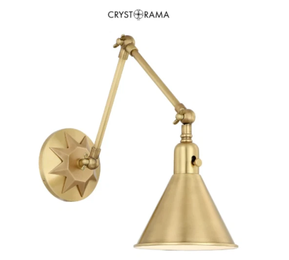 Aplique de pared Crystorama Lighting Group MOR-8801-AG Morgan 11" de alto*NUEVO* Foto 1 de 1