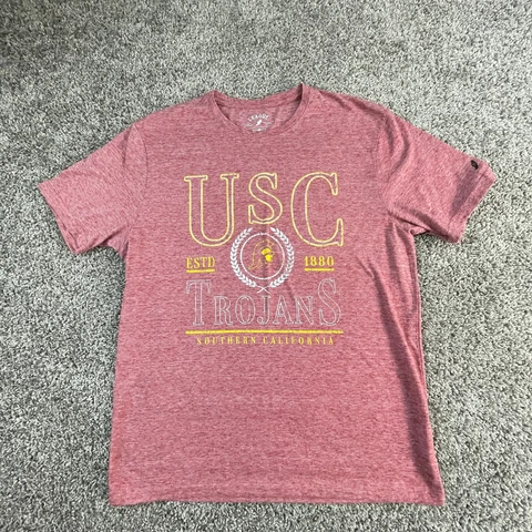 USC Trojans Shirt Adult Large Red Yellow Football Mens Cover