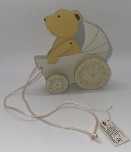 Russ Berrie Precious Keepsakes Bear In Carriage Pull Toy #16683 - Picture 1 of 9