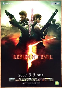 Resident Evil 5 RARE XBOX 360 51.5cm x 73cm Japanese Promotional Poster - Picture 1 of 1