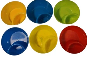 Chip & Dip Bowls Snack Serving Anti Sog Divided Bowl Plastic Stackable Set Of 6 - Picture 1 of 6