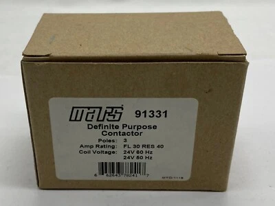 Mars 91331 definite purpose contactor 3 pole 24vac coil - Image 1 of 4