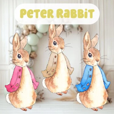 Peter Rabbit Cutout Prop, Baby Shower Backdrop, Easter Decor, Birthday - Image 1 of 3