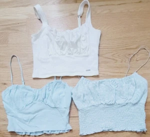 HOLLISTER LA HEARTS & GARAGE GIRLS TANKS TUBE SUMMER SHIRTS SMOCKED SZ XS & S - Picture 1 of 5