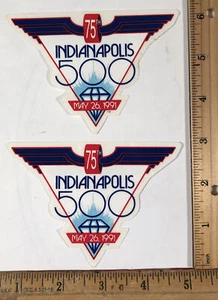 Vintage Lot of 2 1991 Indy 500 Event Racing Sticker Decal 75th Indianapolis - Picture 1 of 2