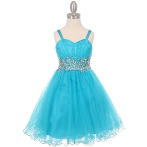 JADE Talla 4 Tul Falda con Cable Flor Niña Vestido Cumpleaños Dama de honor Fiesta Formal - Imagen 1 de 4