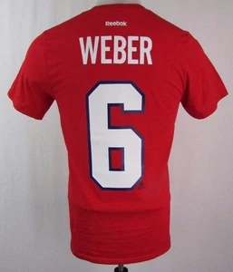 Camiseta Montreal Canadiens Para Hombre #6 'Weber" Manga Corta NHL Reebok Roja - Imagen 1 de 4