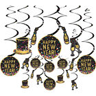 Colorful Confetti Happy New Year 30 Ct Hanging Swirls Decorations