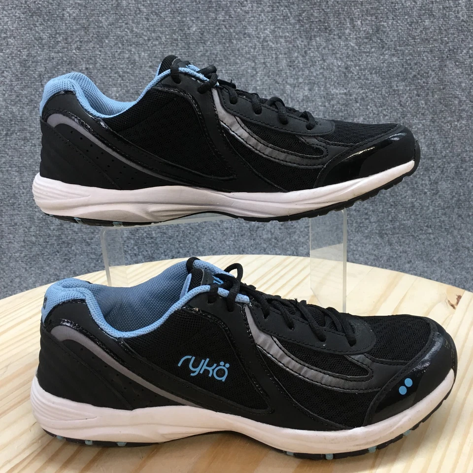 Ryka Zapatos Mujer 8.5 M Dash 3 Deportivos Bajos Tenis Azul Negro Cuero Con Cordones Foto 1 de 4