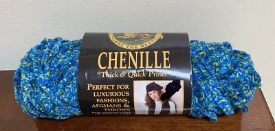 Novo Fio de Chenille Marca de Leão Skein - Azul Amarelo Cor 209 Peixes Tropicais - Imagem 1 de 3