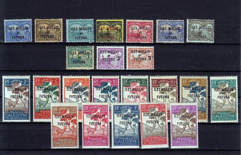 WALLIS & FUTUNA 1920/1930 TAXE  3 COMPLETE SETS  MLH *  YVERT 1-23 - Image 1 of 1