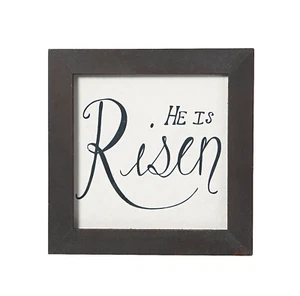 NUEVO Letrero de decoración de pared de madera rústico de Pascua religioso He Is Risen 6 pulgadas - Imagen 1 de 1
