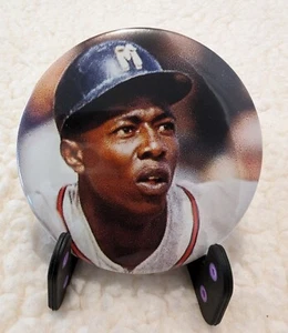 3" Button Badge Pin ~ Milwaukee Braves ~ Hank Aaron ~ Hammerin' Hank ~ NEW - Picture 1 of 6