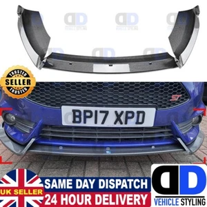 For Ford Fiesta ST MK7 7.5 Front Bumper Splitter Spoiler Lip Wing Carbon 12-17 - Picture 1 of 7