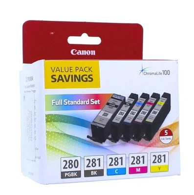 Canon Chromalife100 Value Pack Full Standard Set Color Ink Cartridges - Image 1 of 3