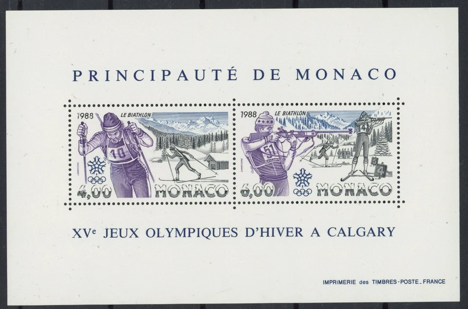 Mónaco 1988: Juegos Olímpicos - Buena hoja MNH muy fina - Val de catálogo: 20 € Foto 1 de 1