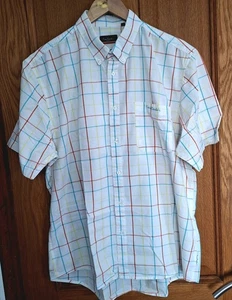 PIERRE CARDIN XL/XXL (25"P-P) SHORT SLEEVE MULTI CHECK SHIRT SIGNED POCKET. 0710 - Picture 1 of 12