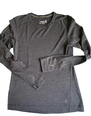 Smartwool Damas 100% Merino Gris Carbón Capa Base Manga Larga S Toda Temporada Foto 1 de 4